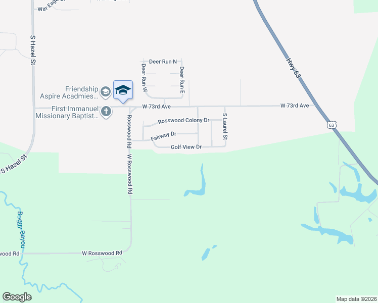 map of restaurants, bars, coffee shops, grocery stores, and more near 704 Golf View Drive in Pine Bluff