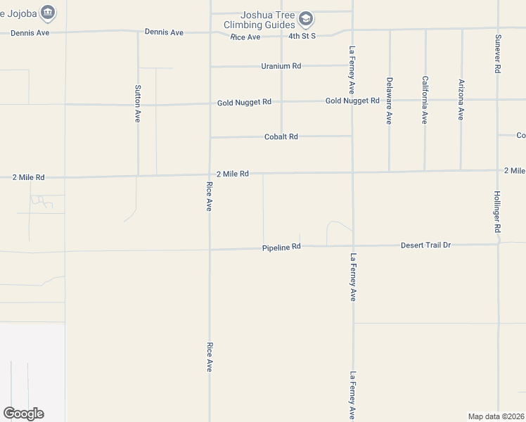 map of restaurants, bars, coffee shops, grocery stores, and more near Little Road in Joshua Tree