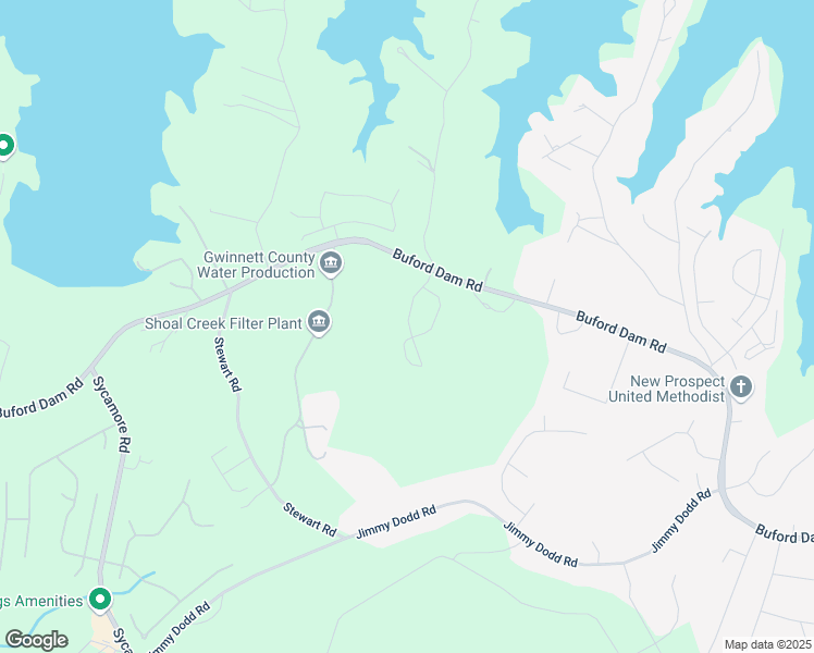 map of restaurants, bars, coffee shops, grocery stores, and more near 6200 Misty Hill Lane in Buford