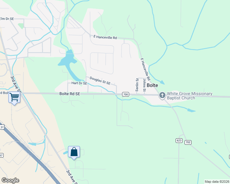 map of restaurants, bars, coffee shops, grocery stores, and more near 1649 Bolte Road Southeast in Cullman