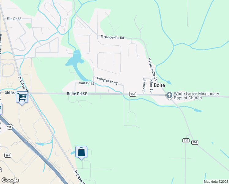 map of restaurants, bars, coffee shops, grocery stores, and more near 1649 Bolte Road Southeast in Cullman