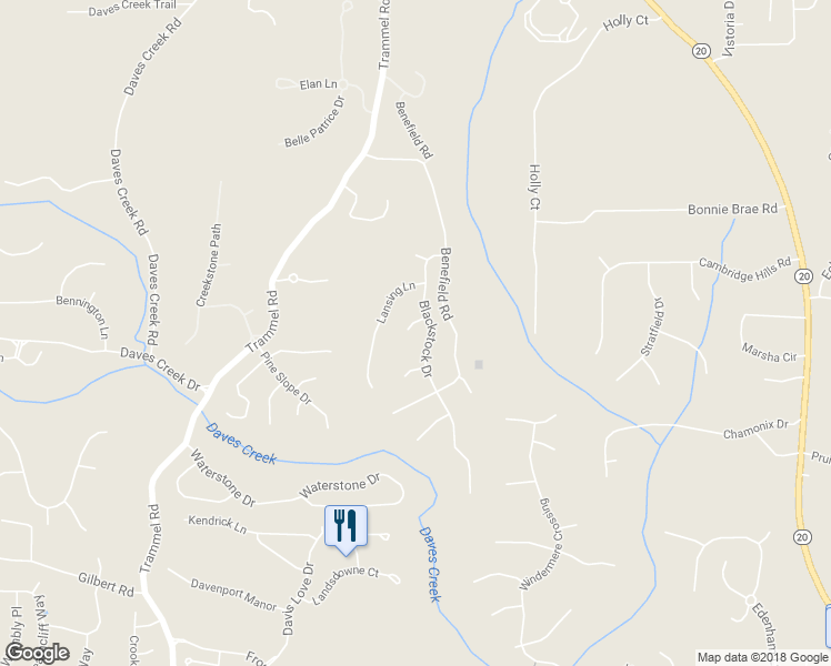 map of restaurants, bars, coffee shops, grocery stores, and more near 2615 Newton Court in Cumming