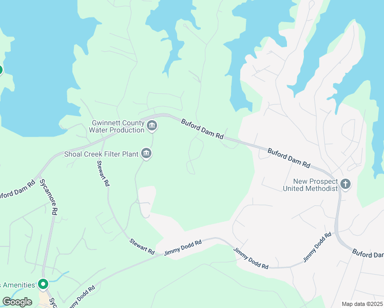 map of restaurants, bars, coffee shops, grocery stores, and more near 6300 Misty Hill Lane in Buford