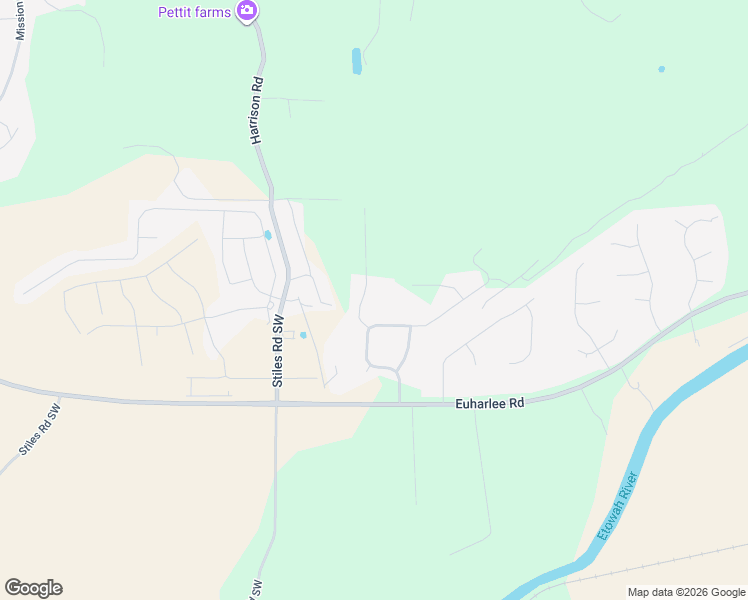 map of restaurants, bars, coffee shops, grocery stores, and more near 18 Greenwood Drive Southwest in Cartersville