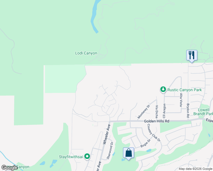 map of restaurants, bars, coffee shops, grocery stores, and more near 5315 Gaymore Circle in La Verne