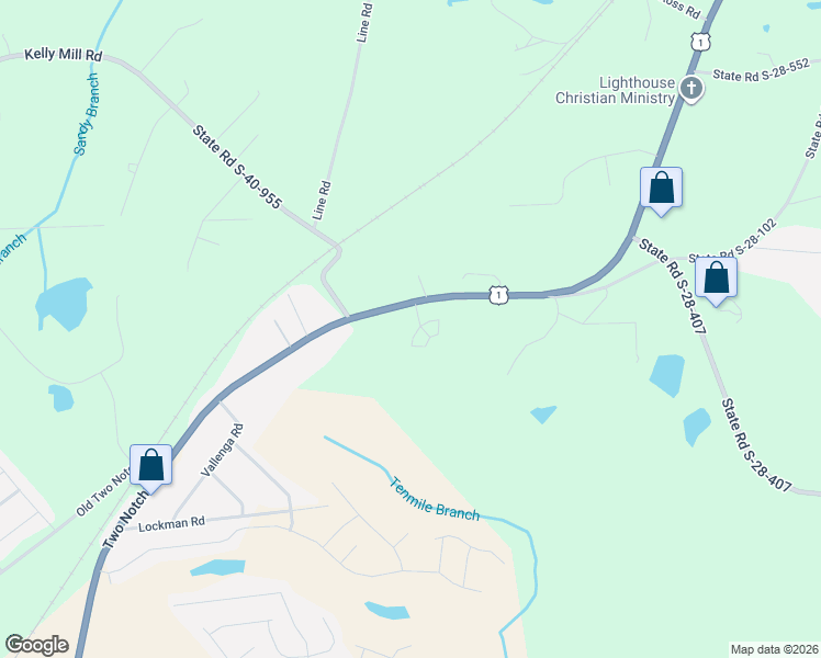 map of restaurants, bars, coffee shops, grocery stores, and more near 11030 Two Notch Road in Elgin