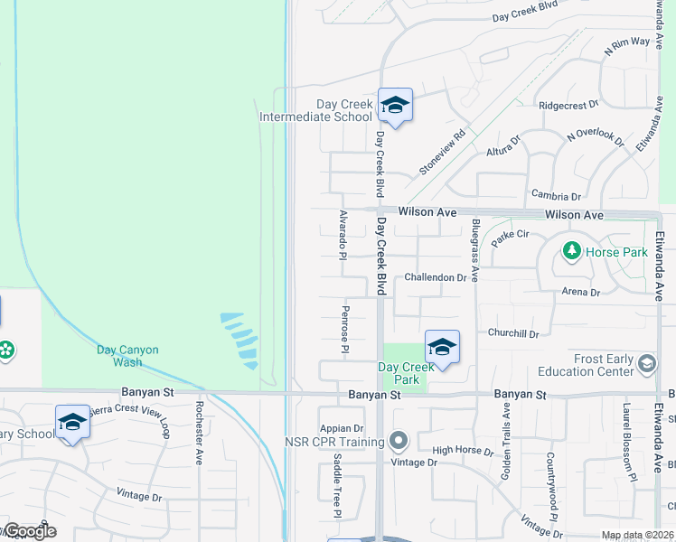map of restaurants, bars, coffee shops, grocery stores, and more near 12204 Roseville Drive in Rancho Cucamonga