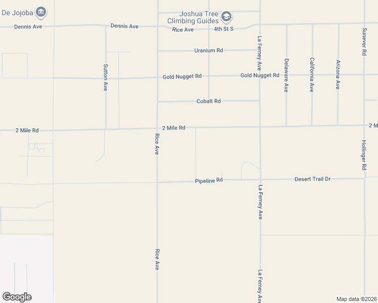 map of restaurants, bars, coffee shops, grocery stores, and more near Little Road in Joshua Tree