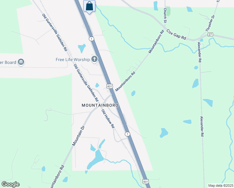 map of restaurants, bars, coffee shops, grocery stores, and more near 10200 U.S. 431 in Boaz