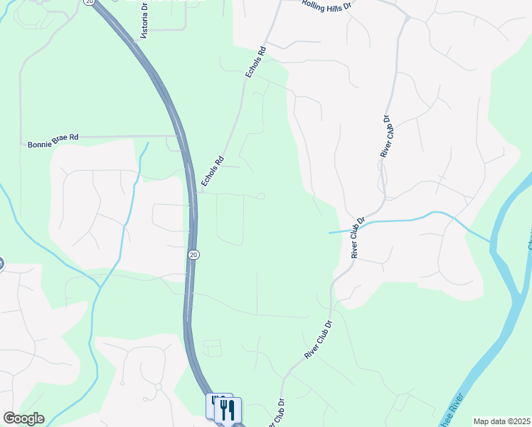 map of restaurants, bars, coffee shops, grocery stores, and more near 3550 Alexander Circle in Cumming