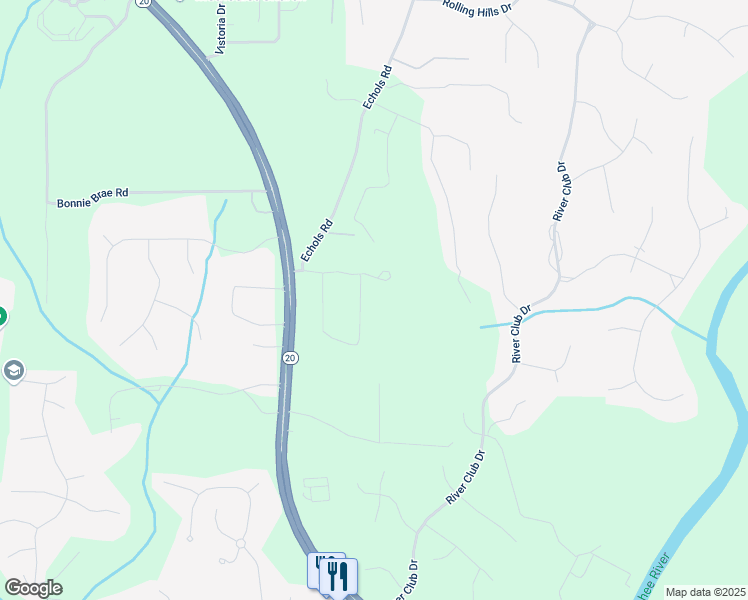 map of restaurants, bars, coffee shops, grocery stores, and more near 3550 Alexander Circle in Cumming