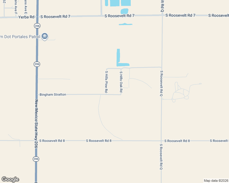 map of restaurants, bars, coffee shops, grocery stores, and more near 760 Southern Hills Oak Road in Portales