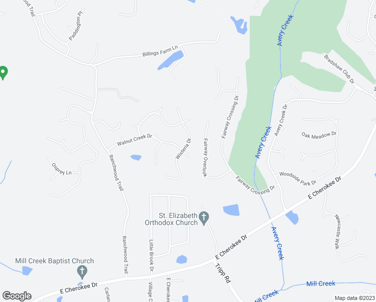 map of restaurants, bars, coffee shops, grocery stores, and more near 1077 Walnut Creek Drive in Woodstock