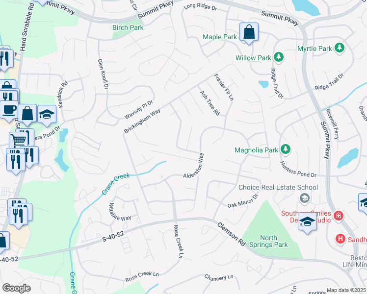 map of restaurants, bars, coffee shops, grocery stores, and more near 1 Melrose Court in Columbia