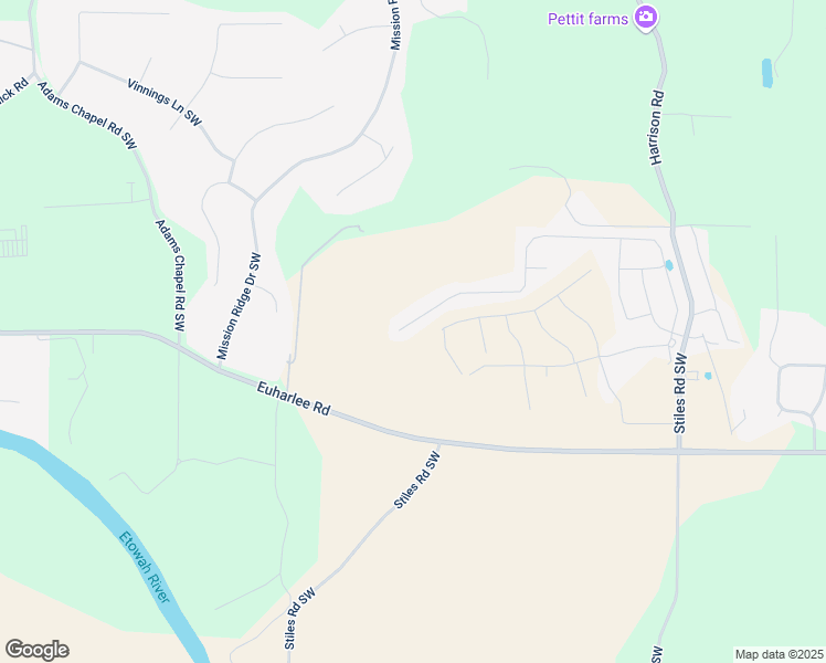 map of restaurants, bars, coffee shops, grocery stores, and more near 231 Malbone Street Southwest in Cartersville