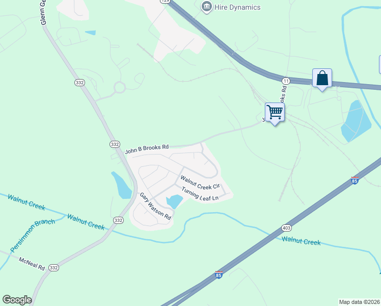 map of restaurants, bars, coffee shops, grocery stores, and more near 732 Independence Avenue in Pendergrass