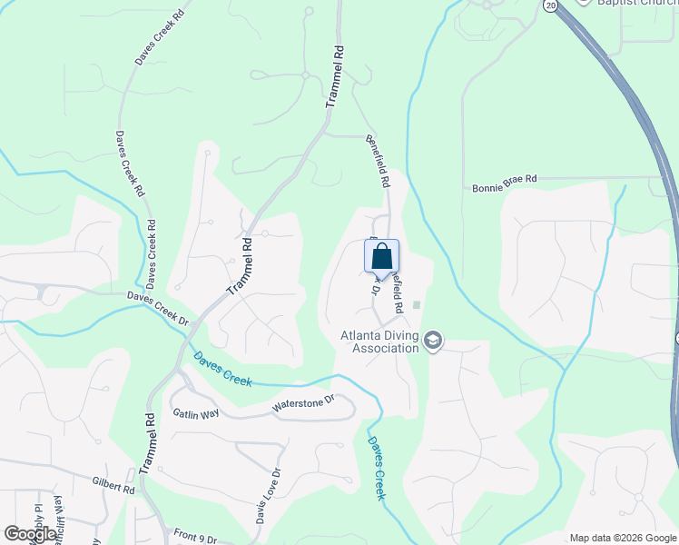 map of restaurants, bars, coffee shops, grocery stores, and more near 2635 Lansing Lane in Cumming