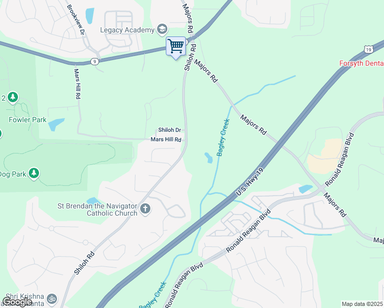 map of restaurants, bars, coffee shops, grocery stores, and more near 4403 Shiloh Road in Cumming