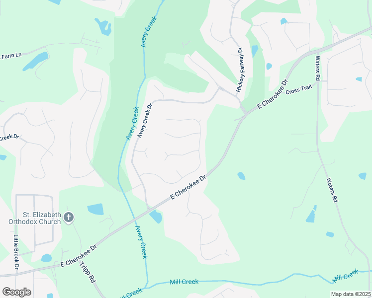 map of restaurants, bars, coffee shops, grocery stores, and more near 204 Maple Creek Chase in Woodstock