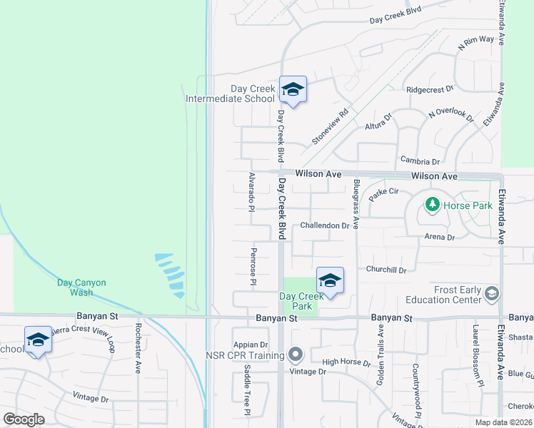 map of restaurants, bars, coffee shops, grocery stores, and more near 12261 Split Rein Drive in Rancho Cucamonga