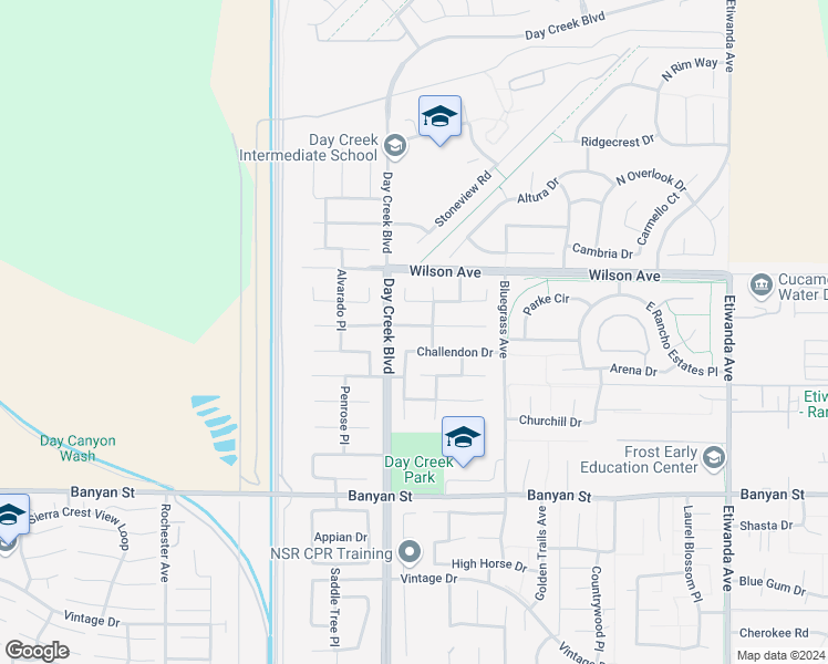 map of restaurants, bars, coffee shops, grocery stores, and more near 12347 Split Rein Drive in Rancho Cucamonga