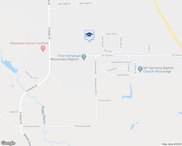 map of restaurants, bars, coffee shops, grocery stores, and more near 7402 Rosswood Road in Pine Bluff