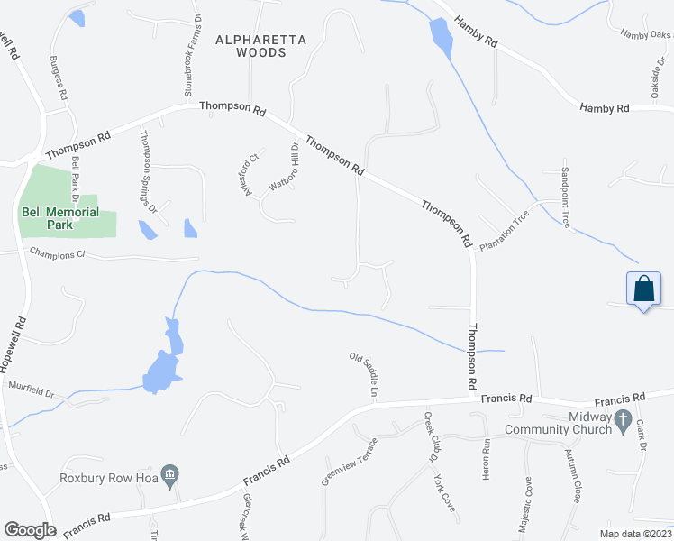 map of restaurants, bars, coffee shops, grocery stores, and more near 785 Champions Club Drive in Alpharetta