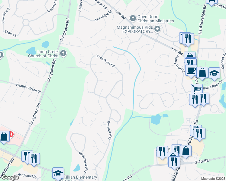 map of restaurants, bars, coffee shops, grocery stores, and more near 804 Winslow Way in Columbia