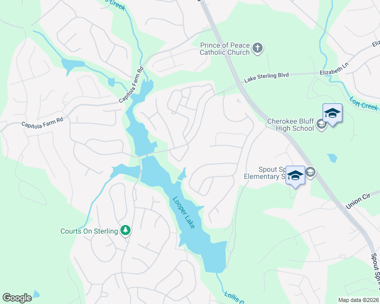 map of restaurants, bars, coffee shops, grocery stores, and more near 6921 Fellowship Lane in Flowery Branch