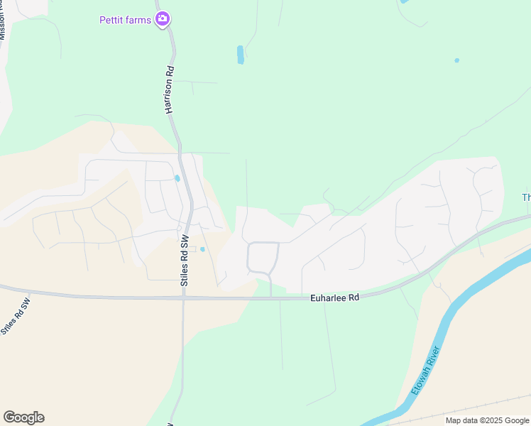 map of restaurants, bars, coffee shops, grocery stores, and more near 17 Landers Drive Southwest in Cartersville