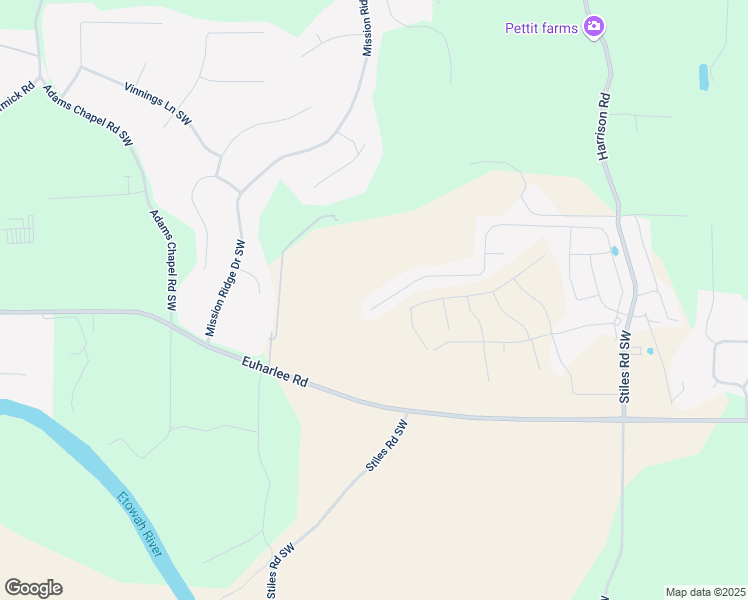 map of restaurants, bars, coffee shops, grocery stores, and more near 232 Malbone Street Southwest in Cartersville