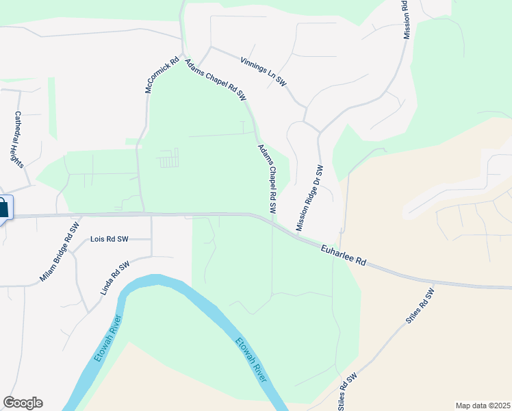 map of restaurants, bars, coffee shops, grocery stores, and more near 720 Euharlee Road Southwest in Euharlee