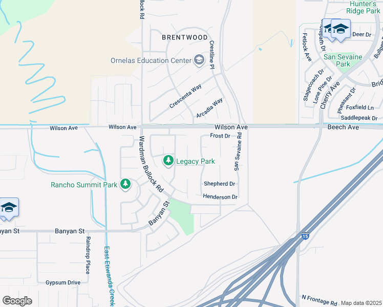 map of restaurants, bars, coffee shops, grocery stores, and more near 5803 Green Pine Court in Rancho Cucamonga