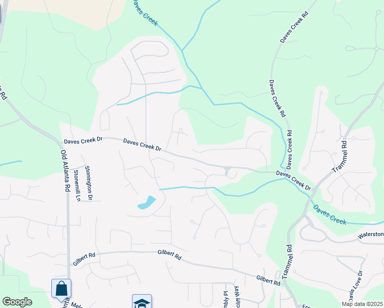 map of restaurants, bars, coffee shops, grocery stores, and more near 7049 Bennington Lane in Cumming