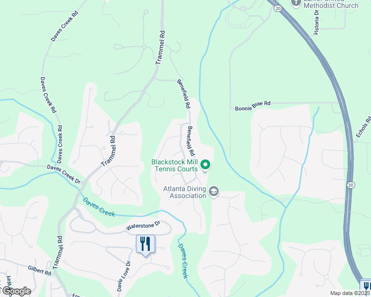 map of restaurants, bars, coffee shops, grocery stores, and more near 2555 Blackstock Drive in Cumming