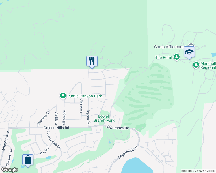 map of restaurants, bars, coffee shops, grocery stores, and more near 2518 Lunes in La Verne