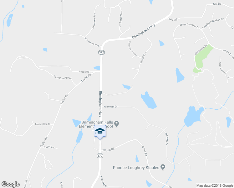 map of restaurants, bars, coffee shops, grocery stores, and more near 15065 Birmingham Highway in Alpharetta