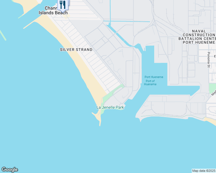 map of restaurants, bars, coffee shops, grocery stores, and more near 316 Ocean Drive in Oxnard