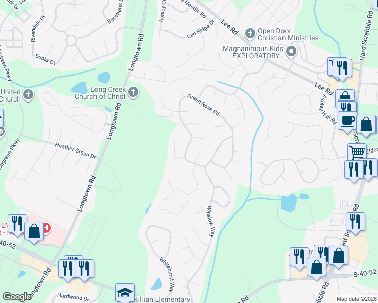 map of restaurants, bars, coffee shops, grocery stores, and more near 116 Stamhope Court in Columbia