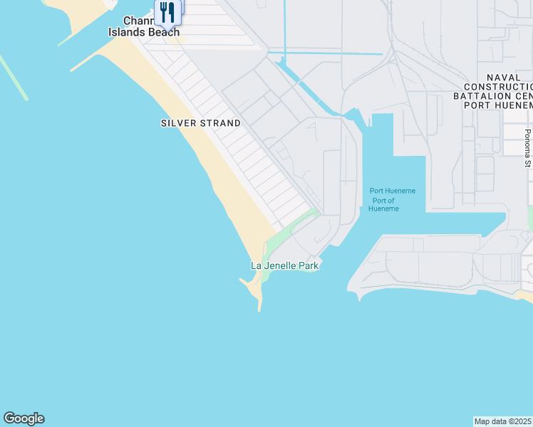 map of restaurants, bars, coffee shops, grocery stores, and more near 305 Ocean Drive in Oxnard
