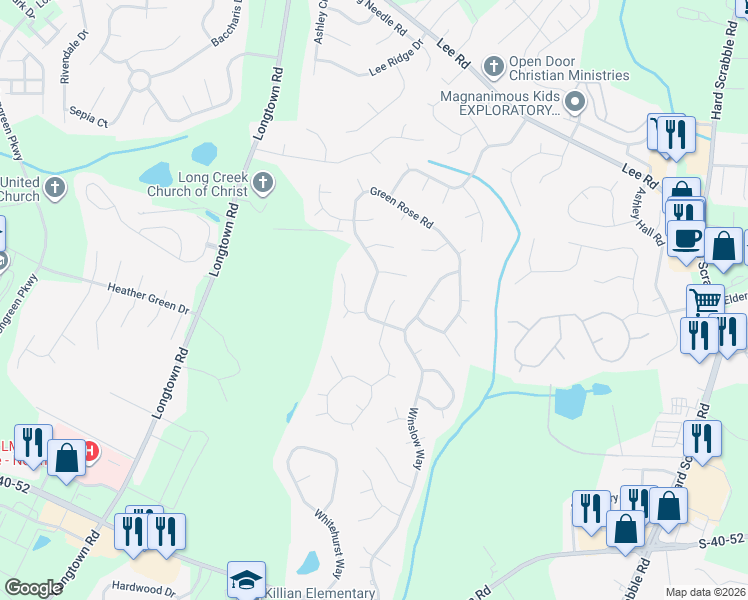 map of restaurants, bars, coffee shops, grocery stores, and more near 116 Stamhope Court in Columbia