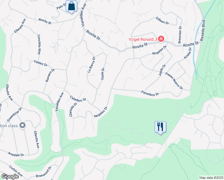 map of restaurants, bars, coffee shops, grocery stores, and more near 4338 Gayle Drive in Los Angeles