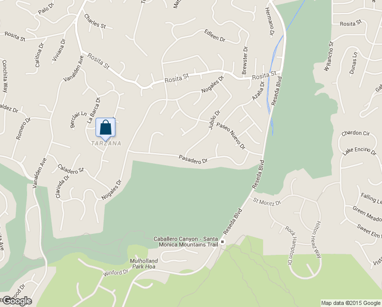map of restaurants, bars, coffee shops, grocery stores, and more near 4256 Jubilo Drive in Los Angeles
