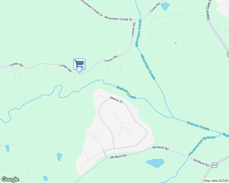 map of restaurants, bars, coffee shops, grocery stores, and more near 804 Reece Drive in Hoschton