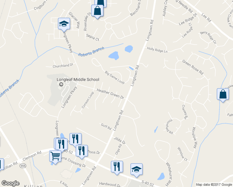 map of restaurants, bars, coffee shops, grocery stores, and more near 201 Allaire Court North in Columbia