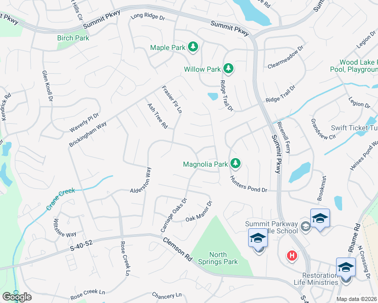 map of restaurants, bars, coffee shops, grocery stores, and more near 505 Carriage Oaks Drive in Columbia