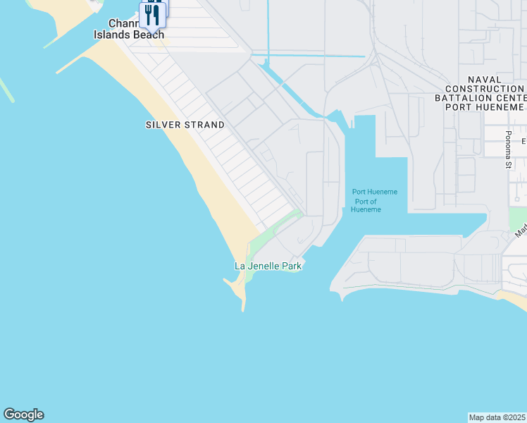 map of restaurants, bars, coffee shops, grocery stores, and more near 316 Ocean Drive in Oxnard