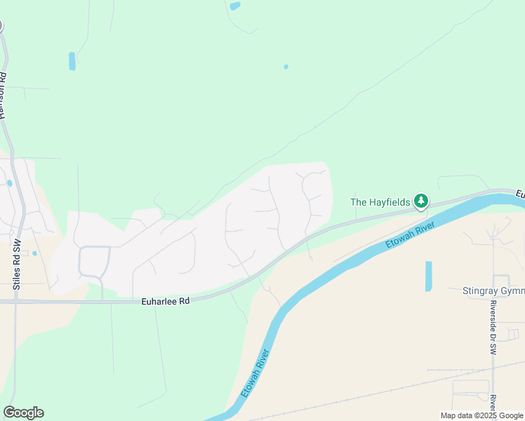 map of restaurants, bars, coffee shops, grocery stores, and more near 16 Antebellum Court in Cartersville