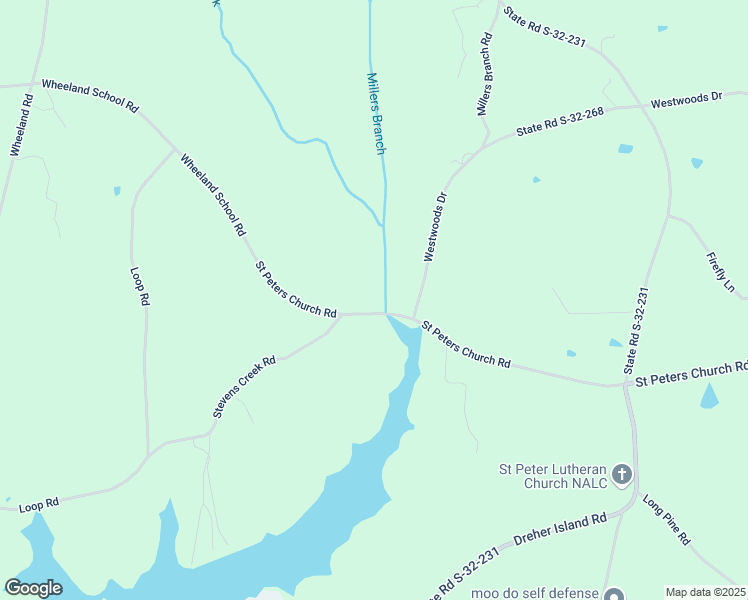 map of restaurants, bars, coffee shops, grocery stores, and more near 1832 Saint Peters Church Road in Little Mountain
