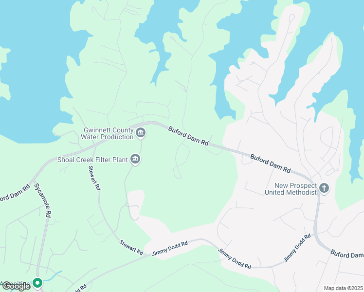 map of restaurants, bars, coffee shops, grocery stores, and more near 5955 Misty Hill Lane in Buford